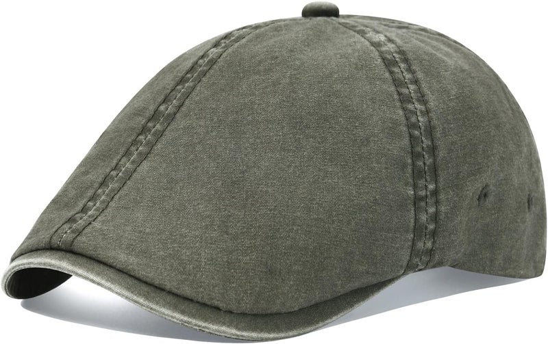VOBOOM Cotton Washing Flat Cap Cabbie Hat Gatsby Ivy Irish Hunting Newsboy - Image 1